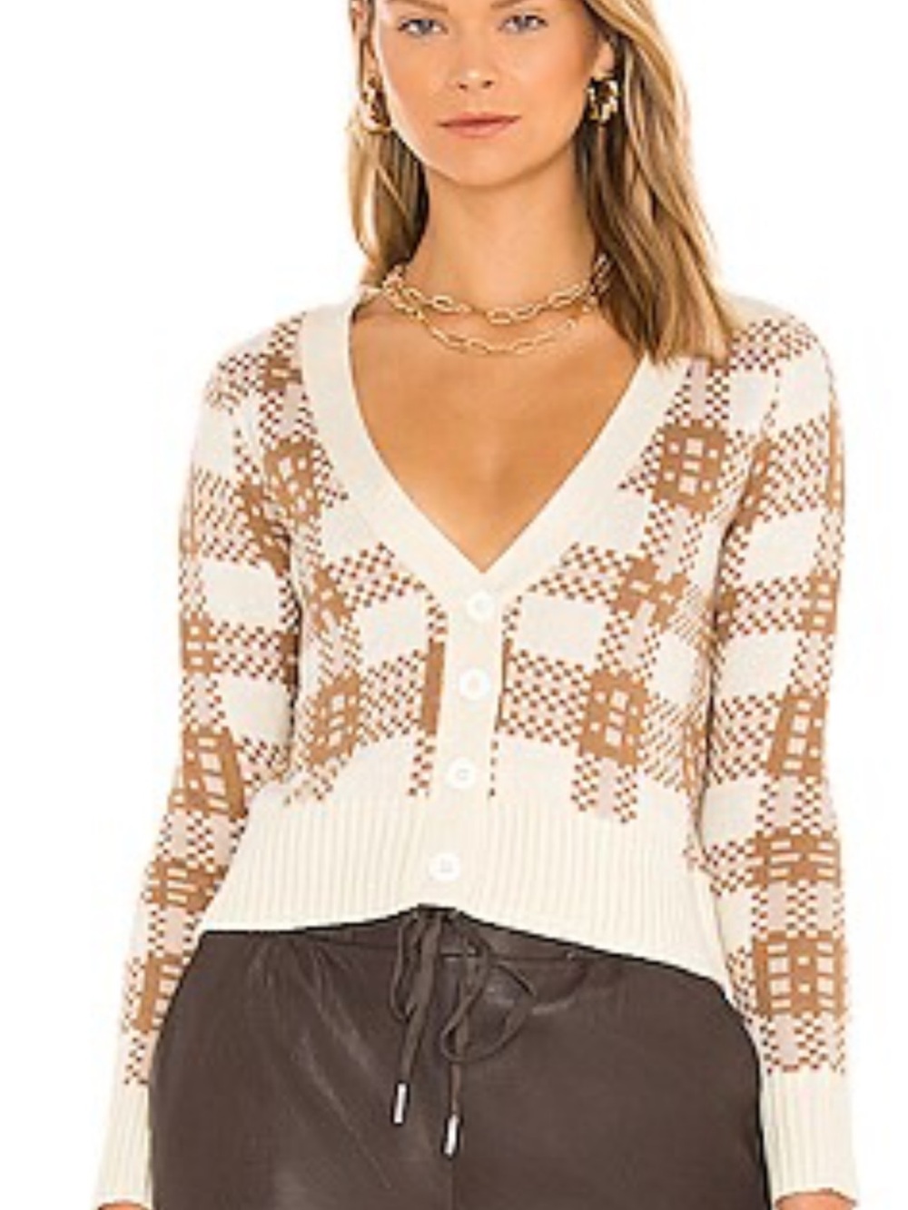 Revolve Central Park West Poppy Plaid Cardigan Small NWT